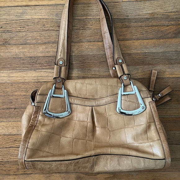 Y2K B Makowsky Vintage Leather Handbag Bag Purse Satchel Heavy Classic Preppy - Picture 6 of 6